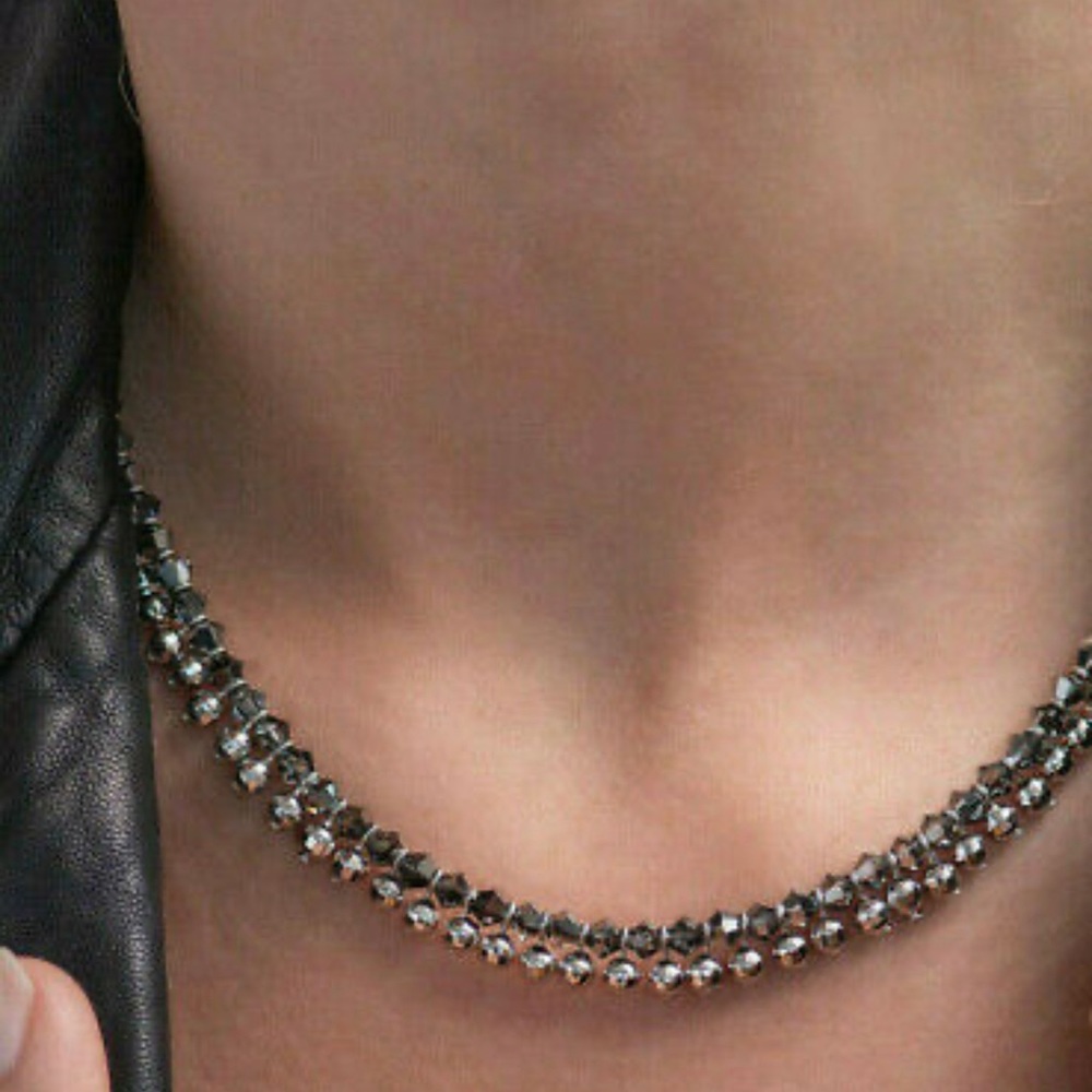 Touchstone Crystal Silver Night Full Swing Necklace